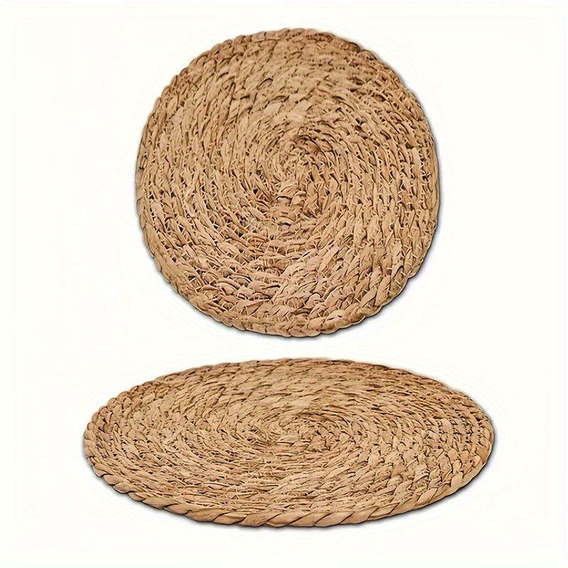 2/4/6 piezas de individuales de ratán tejidos a mano, 35.05 cm - Naturales, rústicos, resistentes al calor, decoración rectangular para cocina y comedor, bodas, fiestas, hogar - Alta calidad, solo lavado a mano, individuales para cocina, vajilla de fiest