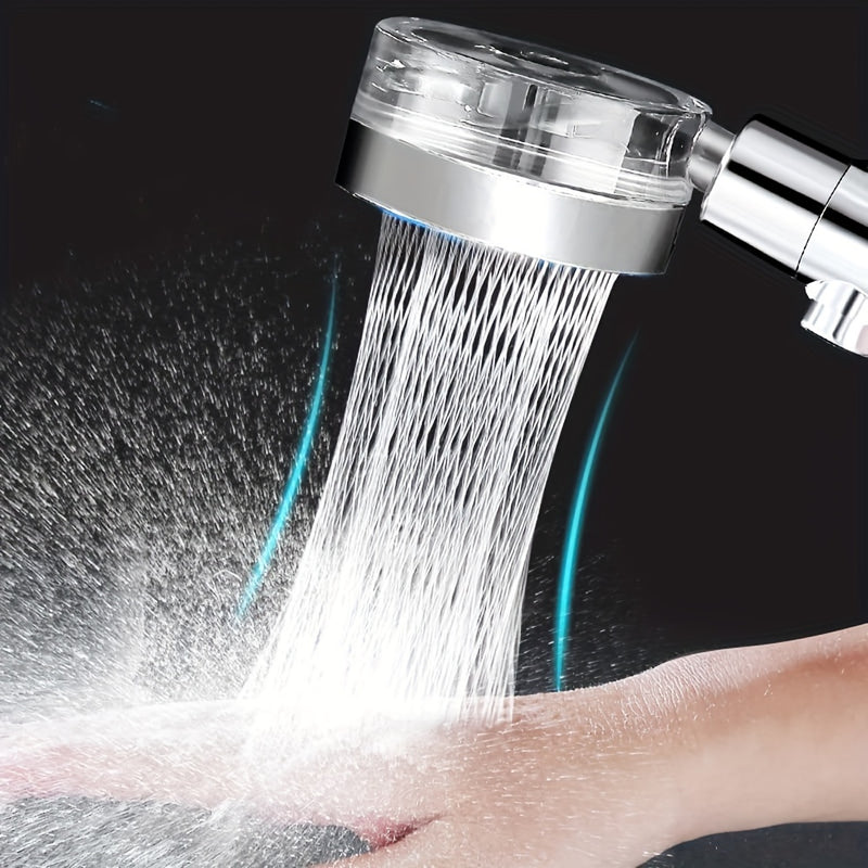 Conjunto de cabezal de ducha turbo de mano de alta presión con manguera de acero inoxidable de 59 pulgadas, 5 repuestos de filtro de algodón PP, flujo de agua ajustable con botón de parada, cabezal de ducha filtrado giratorio de 360 grados, accesorios de
