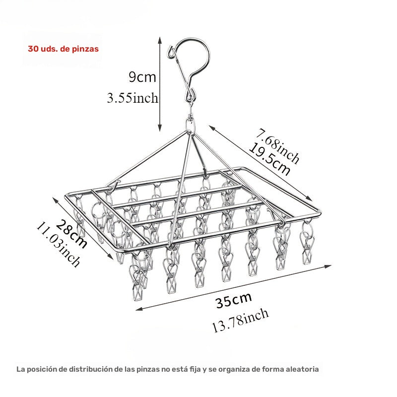 Perchero multipinzas de acero inoxidable para cortavientos, perchero pulido para secar calcetines de metal, pinza sólida gruesa para calcetines domésticos, perchero para secar ropa interior y calcetines en el balcón