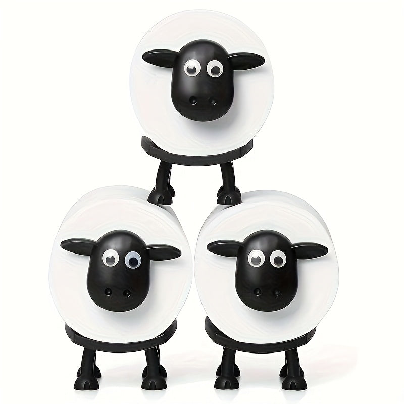 Soporte de papel higiénico de oveja divertido para baño, 3D impreso, soporte de papel higiénico de oveja negra, 3 piezas/2 piezas/1 pieza, contenedor de almacenamiento de papel higiénico, contenedores de almacenamiento de papel higiénico.