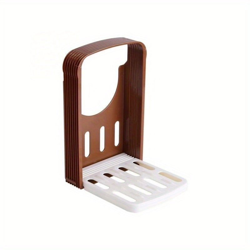 1 Cuchilla de pan ajustable, herramienta de corte de tostada plegable con 4 ajustes de grosor y franja hueca en la base para fijar el pan de manera eficiente, fácil de cortar rebanadas gruesas de manera uniforme, adecuada para todas las estaciones, perfe