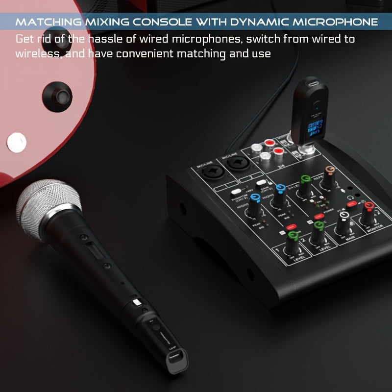 Adaptador de Micrófono Dinámico XGeS a XLR para Aventuras al Aire Libre - Sistema de Transmisor y Receptor Inalámbrico con Carga USB-C, Pantalla Digital de 2.4GHz, Ideal para Guitarra, Mezcladores de Audio y Sistemas de PA, Micrófono Inalámbrico Recargab