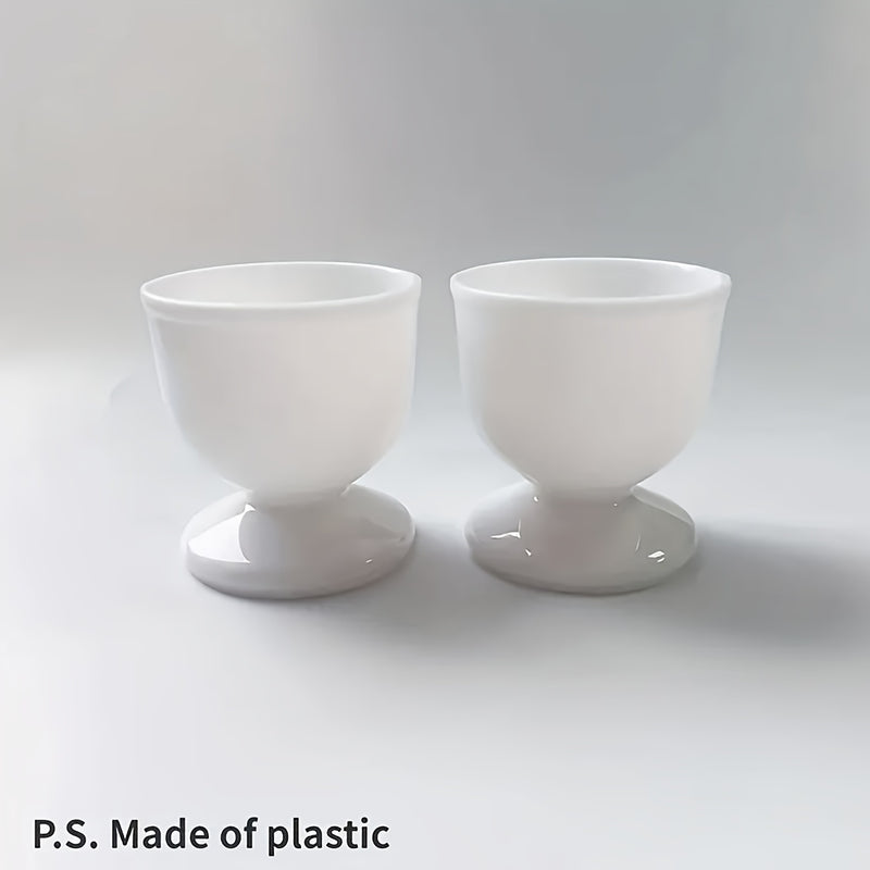 2pcs Tazas para Huevos de Estilo Europeo - Plástico Duradero, Perfectas para el Desayuno y Decoración de Comedor