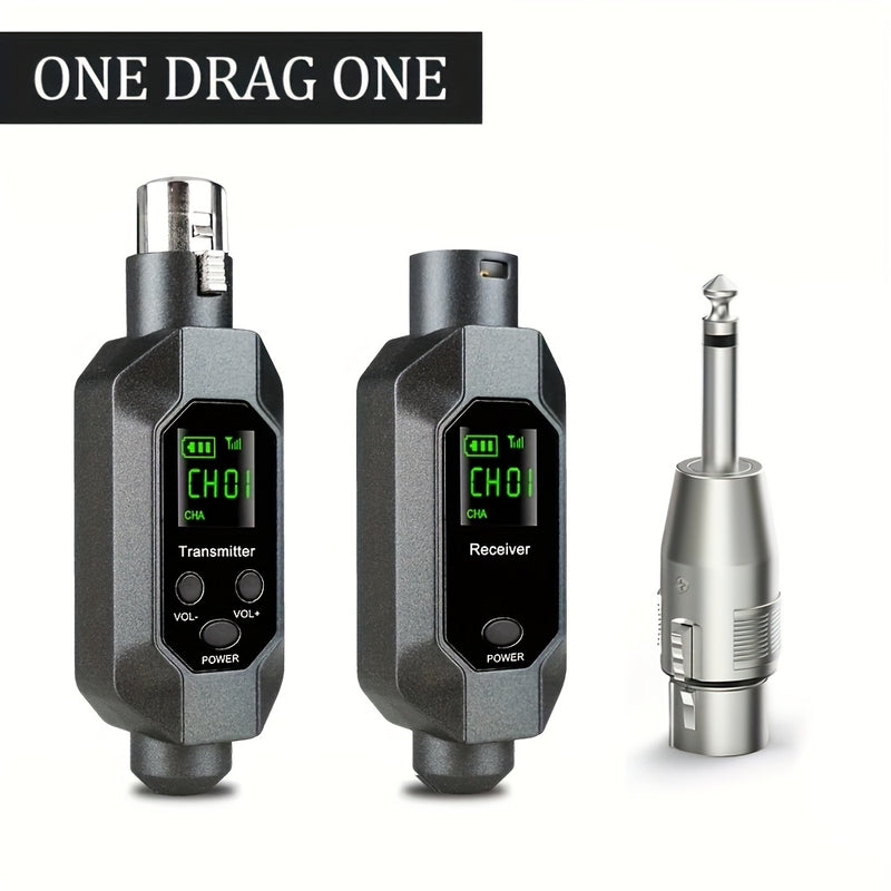 Sistema de MIDI inalámbrico XLR de dos puntos con un solo clic y un solo punto con carga recargable, adecuado para mezcladores, guitarras, bajos, etc. Instrumentos, canto, fiestas, etc. Transmisión inalámbrica de sonido, amplificador de sonido, gran volu