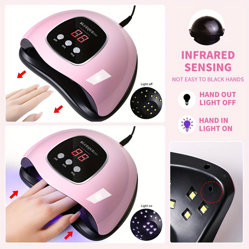 ¡Nueva lámpara LED para uñas, secador de gel con temporizador automático y sensor rápido, luz dual 24 fuentes, equipo para manicura y pedicura, herramienta profesional para salones de uñas!