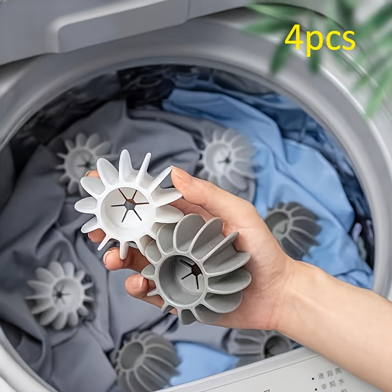 4 piezas de bolas de lavandería para eliminar pelo de mascotas - Reutilizables, no necesitan batería para lavadoras y secadoras - Ideales para ropa y ropa de cama, ayuda para lavar ropa|Diseño ventilado|Ayuda de lavandería reutilizable