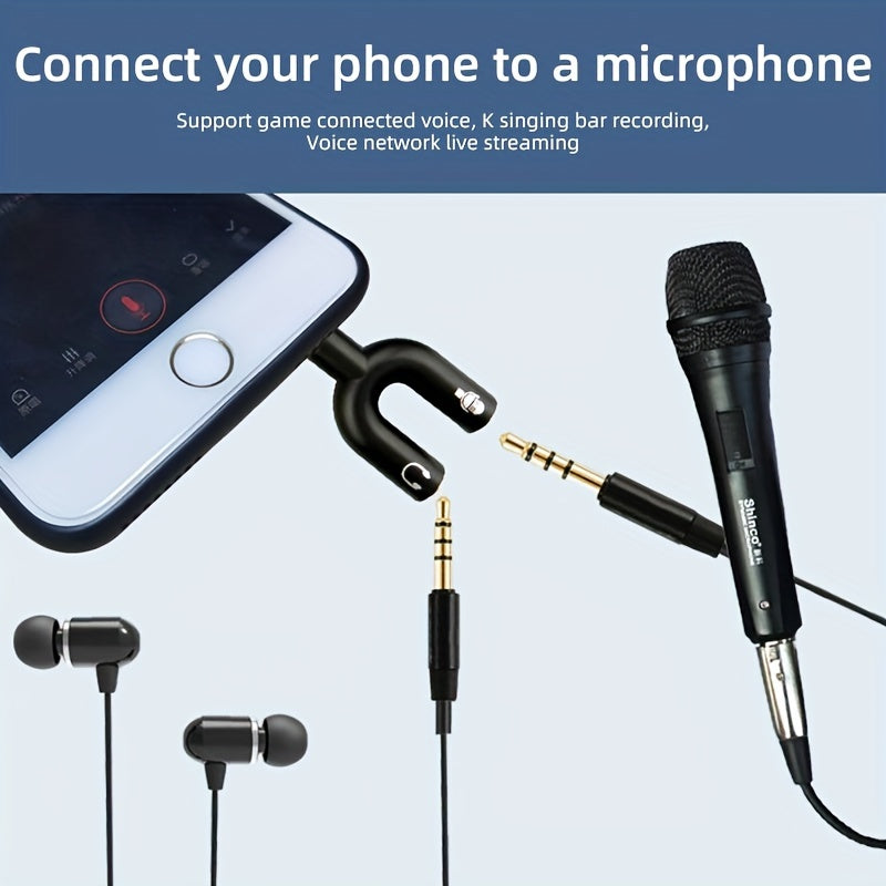 Cable Repartidor de Audio 2 en 1 para Computadoras y Smartphones - Adaptador para Auriculares y Micrófono, No Requiere Batería