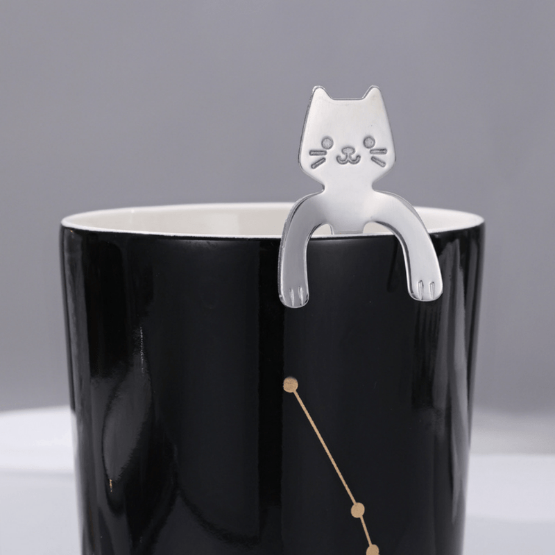 Cucharitas para café con forma de gato de acero inoxidable, 1, 2 o 3 piezas, cucharas pequeñas para té, postres y hielo, ideales para el hogar y fiestas, sin necesidad de electricidad o pilas, perfectas para graduaciones y Ramadán