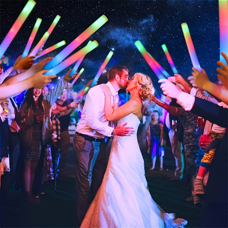 Conjunto de varillas fluorescentes de espuma con 3 modos de luz LED, 49 piezas, 34 cm/13.4 pulgadas, para fiestas en la oscuridad, bodas, cumpleaños, conciertos y Navidad/Halloween