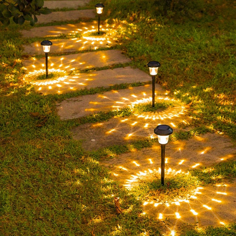 6 piezas de iluminación de paisaje solar, luces cálidas/frias para exteriores, luces de foco para tierra, adecuadas para patio, villa, jardín, patio trasero, luces de foco portátiles de paisaje.