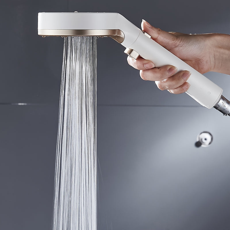 Rociador de Ducha de Anillo a Alta Presión - Cabezal de Ducha Montado en Pared de Plástico Duradero con Flujo Uniforme, Diseño Elegante Blanco para Baño y Ducha, Accesorio Moderno para el Hogar