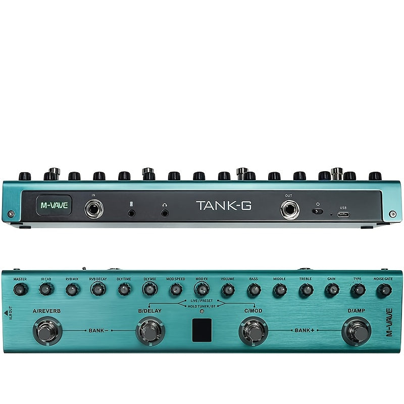Pedal de efectos de guitarra multifuncional - Unidad de efectos de guitarra eléctrica digital, incluye 36 presets editables, con coro, retraso, silencio, PRETTY SCREW, MOD, carga de IR, grabación, función de afinador, batería incorporada, admite conexión