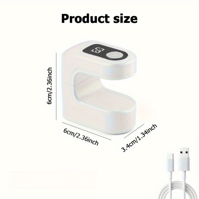 1 lámpara de uñas portátil mini con pantalla digital y carga USB - Lámpara de endurecimiento de gel para uso en casa y salón, diseño compacto con opciones negras/blancas, batería recargable, sin fragancia, construcción duradera de plástico, lámpara de uñ