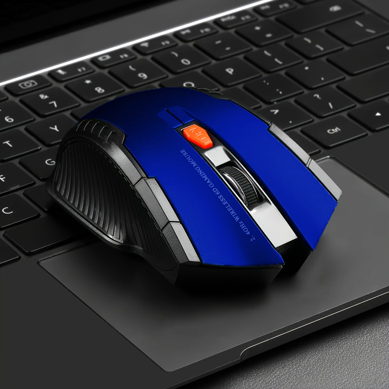 Ratón sin varillas Ergonómico de 2.4GHz para Juegos/Oficina, Ratón Portátil con Rueda de Desplazamiento Metálica, Sin Cable, Receptor USB, Plug & Play, para Computadora Portátil/Escritorio (Batería No Incluida)