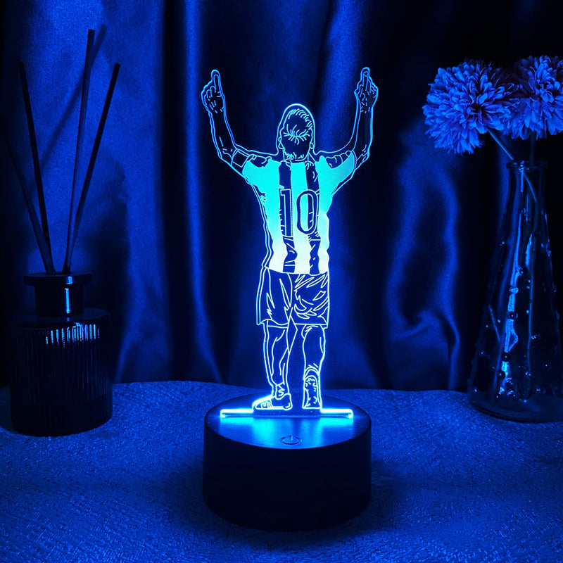 1 pieza, luz nocturna 3D de la serie deportiva de fútbol creativo, luz ambiental de habitación colorida y táctil, regalo para fanáticos del fútbol.