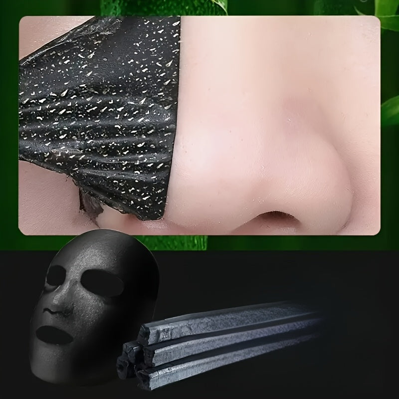 Mascarilla de carbón activado con bambú, mascarilla de arcilla limpiadora de poros, sin látex, sin fragancia, apta para todo tipo de piel clara beige, limpieza profunda, control de grasa, unisex