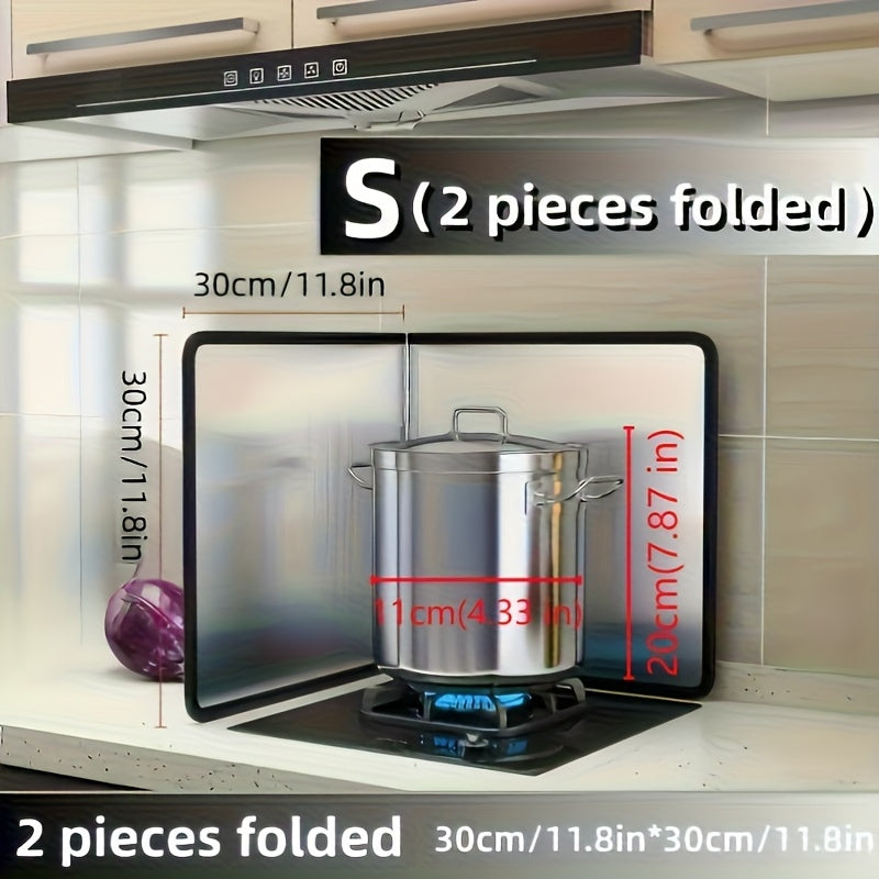 Un conjunto de protectores de salpicaduras para estufa plegable, resistentes al aceite, cocineros antiadherentes, resistentes al aceite, con borde de goma fácil de limpiar, para cocinar, protector de fregadero de cocina, estufa de gas, sartén, camping, a