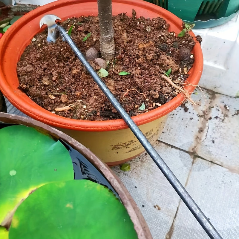 Arrancador de Malezas de Acero de Manganeso Premium - Doble Propósito, Diseño de 4 Dientes para Desbrozar y Jardinería Fácil, Mango Largo Ergonómico, Opciones de 30.0cm / 50.01cm