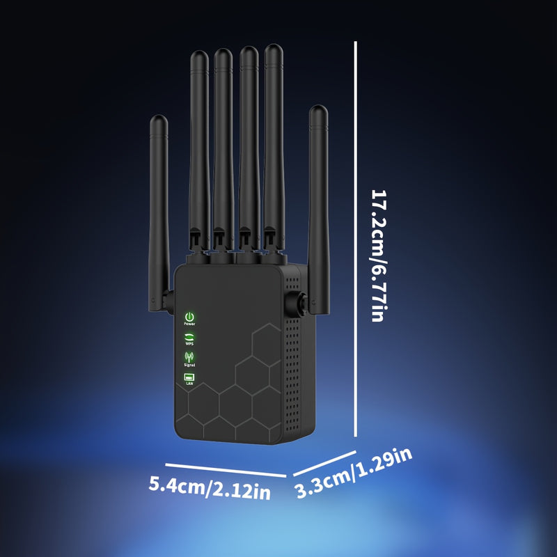 El amplificador de señal de WiFi, transmisión estable de 2,4 GHz, seis antenas para cobertura completa, distancias más largas que nunca, superantenas, con puerto Ethernet, amplificador de señal.