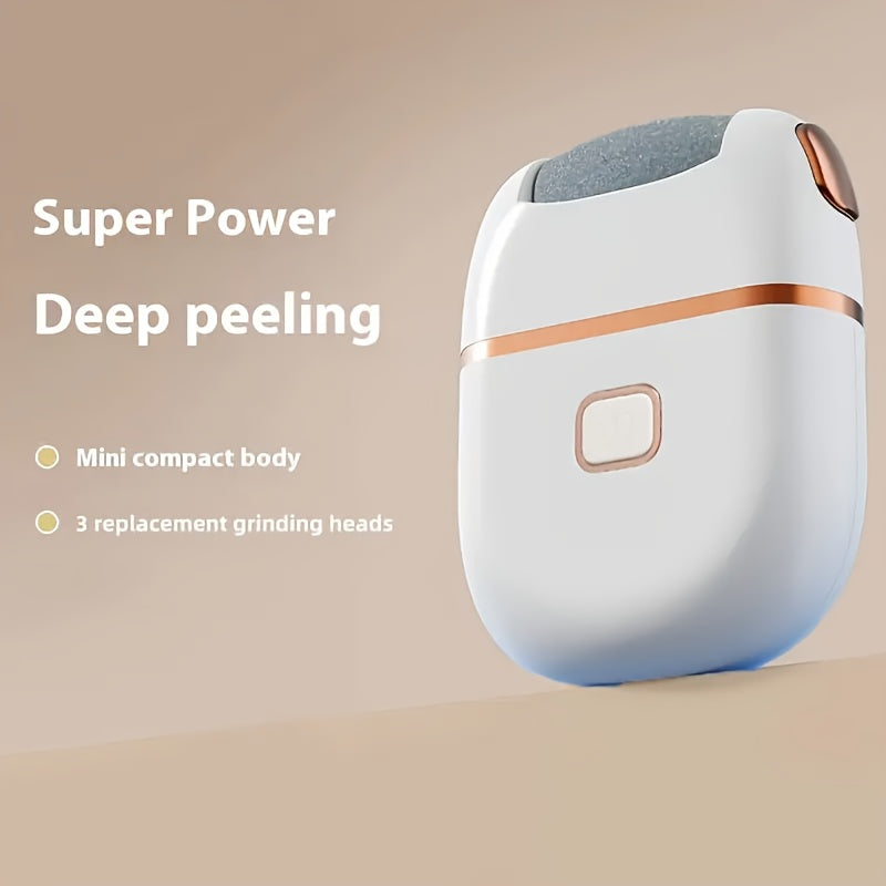 Masajeador eléctrico de pies recargable con alimentación USB, 3 cabezas de repuesto, batería de litio de 500 mAh, regalo perfecto para la familia y amigos.