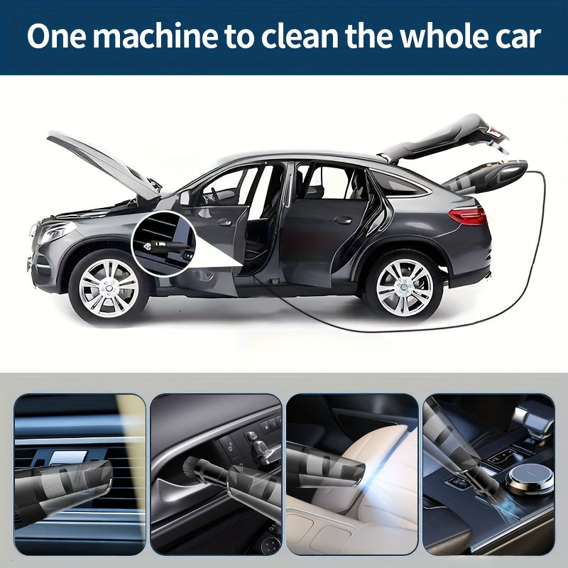Aspirador de coche de 12V con succión potente - Compacto, portátil y eficiente para la limpieza de interiores de coches, Limpieza de interiores | Aspirador compacto | Cuerpo de plástico duradero, Aspirador de coche, Sin batería