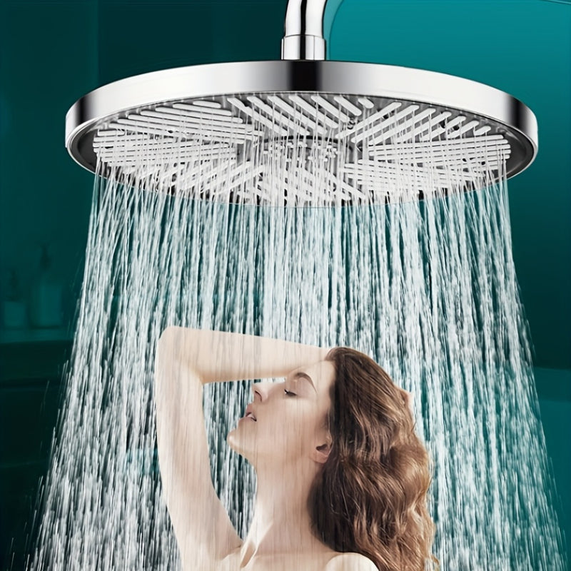 Cabezal de ducha de lluvia redondo de 10 pulgadas, alta presión de cascada con panel desmontable, fácil de limpiar, resistente a la cal, ideal para baja presión del agua, accesorio de baño de plástico con soporte colgante