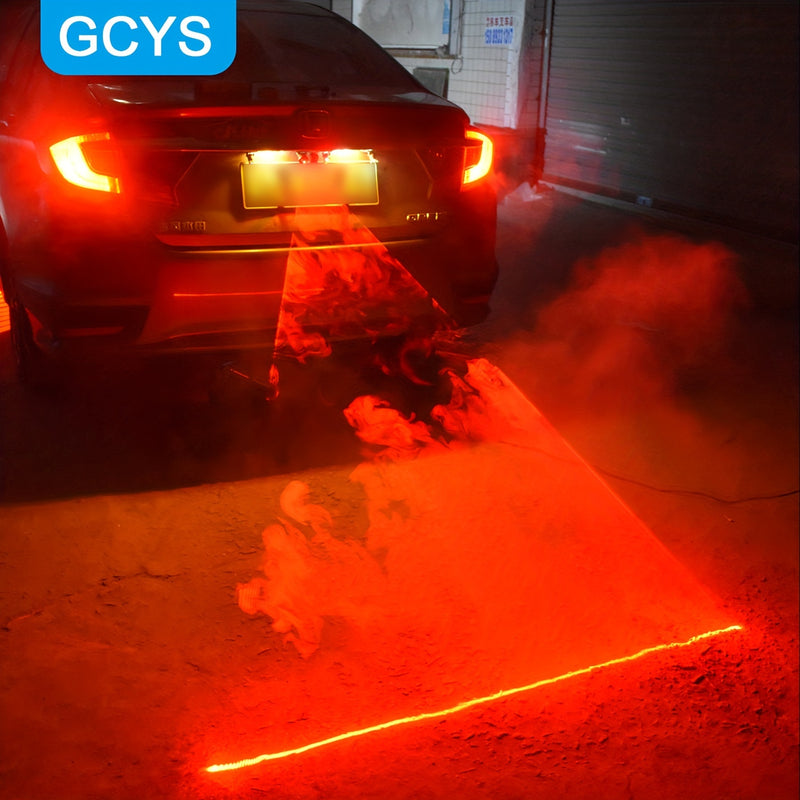 GCYS LED Luces de proyección de neón para coches, 6 patrones conmutables de línea de seguridad, accesorio decorativo con cableado duro para vehículos y motocicletas, sin batería, resistente al agua