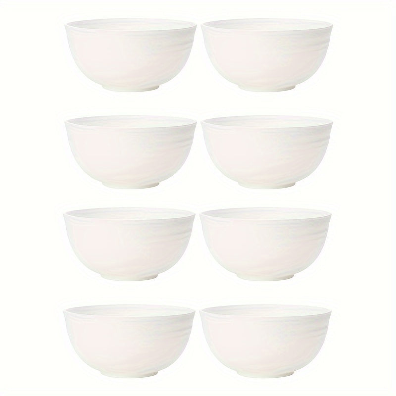 Juego de 4/8 tazones de plástico, apilables y fáciles de guardar, reutilizables, aptos para lavavajillas, ideales para postres, ensaladas, yogur, sopas, reuniones familiares, campamentos y suministros de cocina