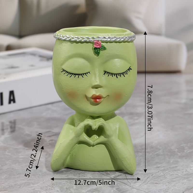 Pieza Decorativa de Florero en Forma de Corazón