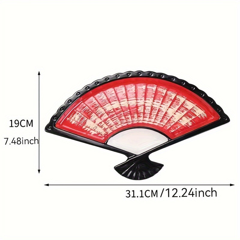 Plato de sushi de cerámica estilo japonés con plato para salsa - Negro y azul, dividido para sushi, dumplings y más - Perfecto para exhibir delicatessen japonesas en casa o en restaurantes, plato de sushi para restaurantes.