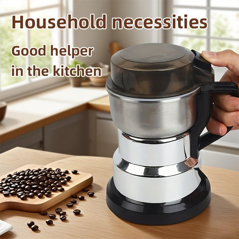 Heavy-Duty Electric Coffee Grinder with One-Touch Operation - Powerful 12500 RPM Motor, Stainless Steel Construction, Splash Guard - One-Button Grinding for Coffee, Espresso, Spices, Nuts - Dishwasher Safe Base - Compatible with US Outlets (110V) - Ideal