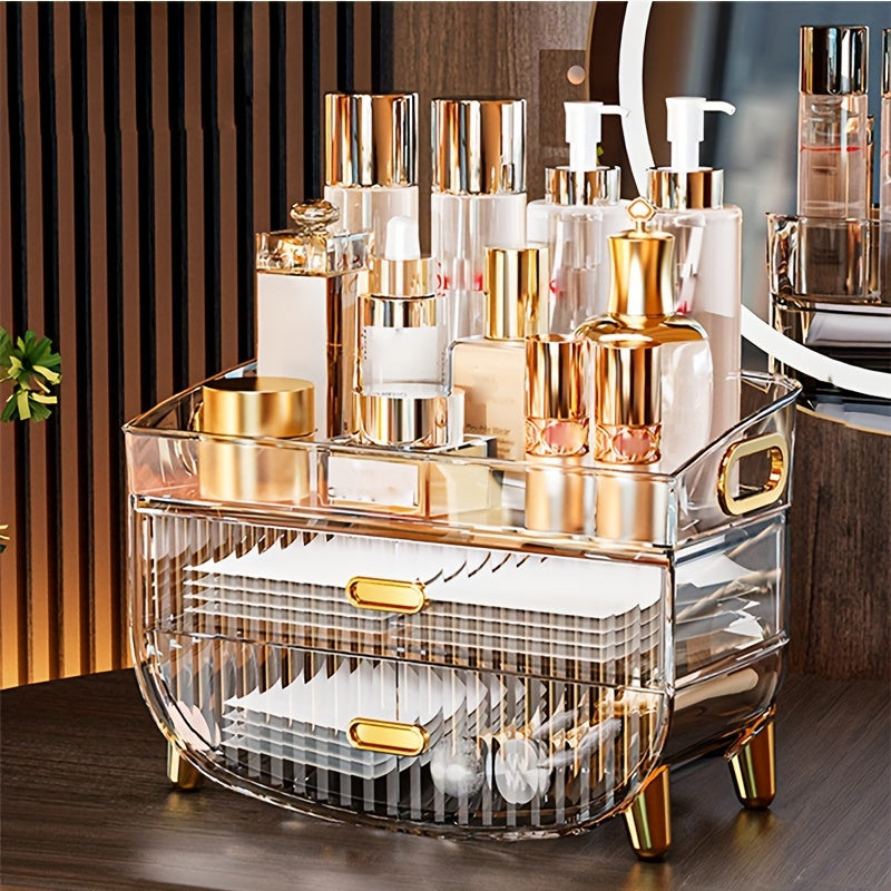 Organice sus productos para el cuidado de la piel con esta caja de almacenamiento de mascarillas faciales acrílicas de gran capacidad y organizador de maquillaje