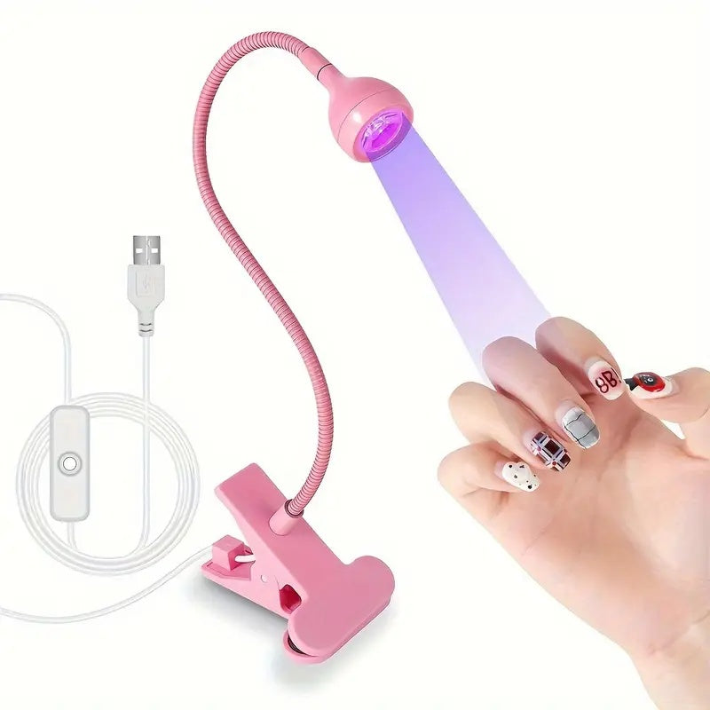 Lámpara de uñas LED mini con luz rotativa alimentada por USB para curar uñas de gel - Portátil, intensidad ajustable, ideal para cuidado de uñas en casa, no requiere batería, lámpara de uñas.