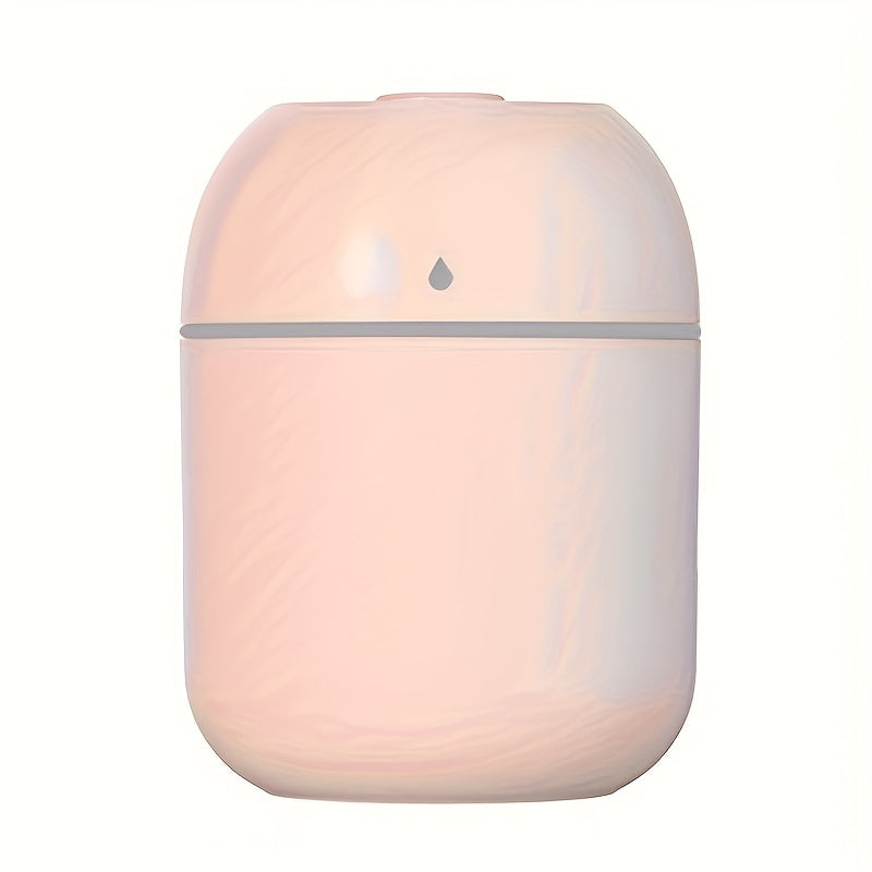 Mini Humidificador USB - Compacto y Personal con Funcionamiento por USB, Operación Silenciosa, Detalles en Blanco/Rosa - Ideal para Hogar, Oficina, Coche o Escritorio - Solución Esencial para Securares, Tos y Frío en Otoño e Invierno, Diseño Moderno y El