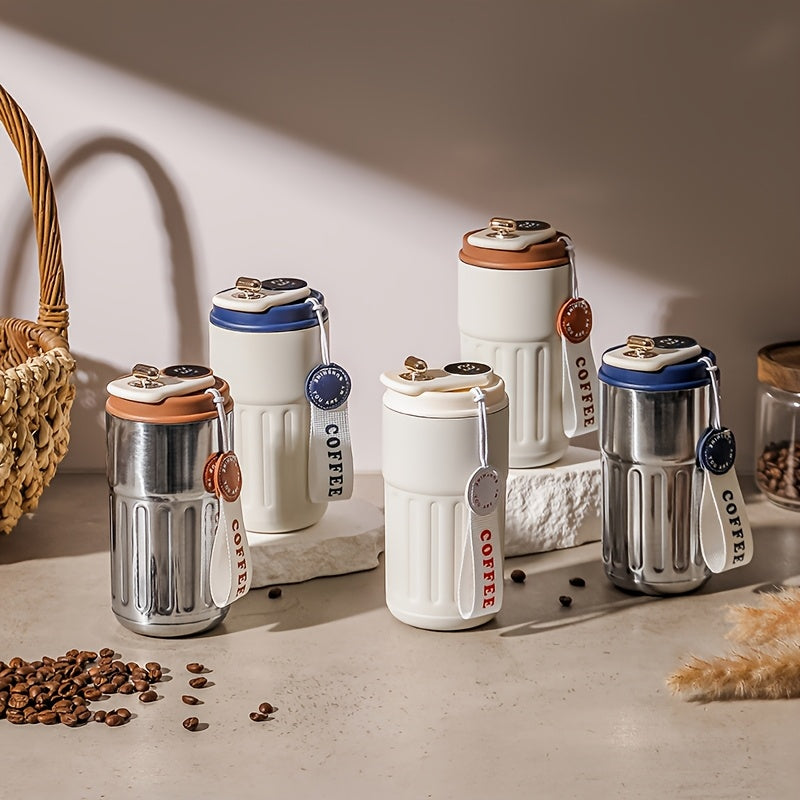 Termo de Acero Inoxidable Portátil con Pantalla LED Inteligente para Bebidas Calientes y Frías de 450 ml (15.5 oz), Vaso Aislado con Termómetro Digital, Taza de Viaje Moderna e Isolada, Térmico para Café