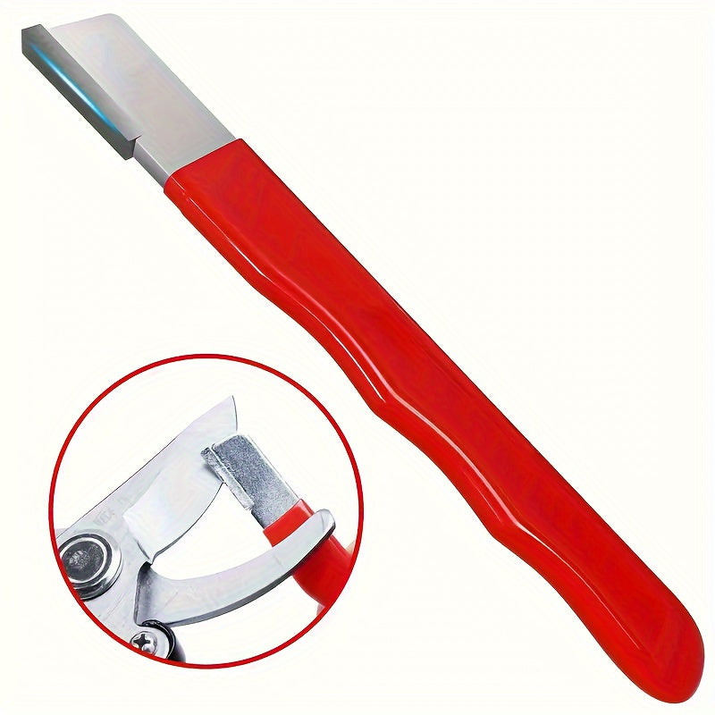 Afilador de cuchillos profesional de acero de tungsteno - Herramienta de afilado de doble cara con cubierta protectora, mango antideslizante, grano de acero duradero para cuchillos de cocina y tijeras de jardín, oferta de compra 1 y llévate 1 gratis