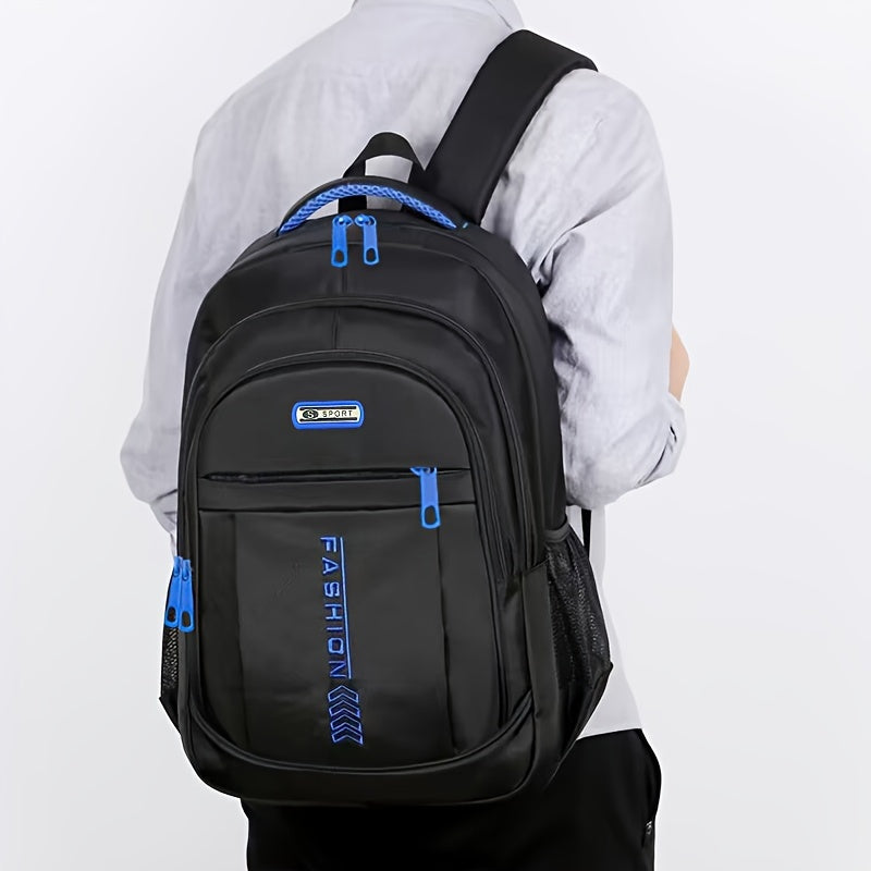 Moqueta Unisex Casual - Bolso de Viaje Duradero con Múltiples Bolsillos y Detalles Naranja, Correas Ergonómicas y Cierre de Cremallera para Viajes Cortos o Negocios -