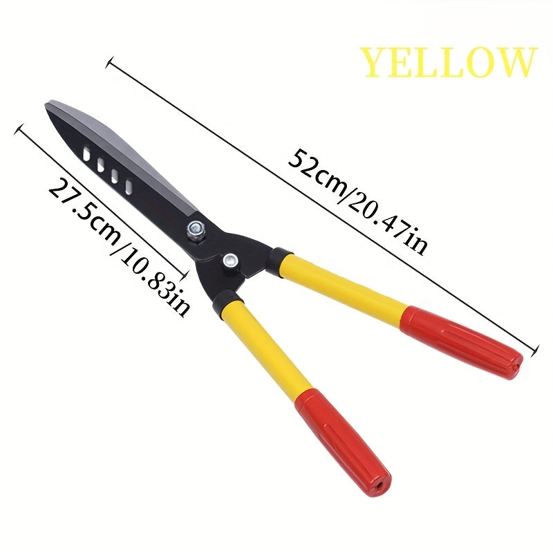 Tenazas de Poda de Acero al Manganeso Resistentes - Mango Ergonómico de Hierro con Empuñadura Roja - Tijeras Portátiles para Jardín, Afiladas y Adecuadas para Corte de Césped, Setos y Árboles de Acebo - Herramienta Esencial para el Hogar