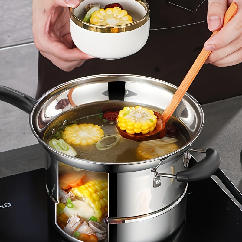 Set de Cocina SENBOWE de Acero Inoxidable - Freidora, Cesta de Vapor y Tapa con Asa para Cocinar, Freír y Vaporizar de Forma Versátil