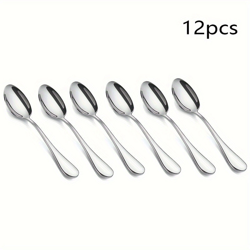 6/12 cucharitas, cucharas para té, cucharitas para café, cucharas de acero inoxidable, cucharas para postres, para hogar, restaurante, cafetería o fiestas, cubiertos