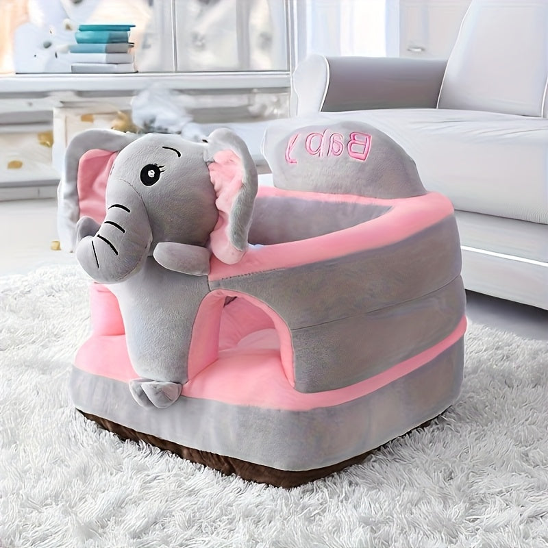 Una silla de brazos en forma de animal para bebés, asiento de aprendizaje para bebés con relleno, sofá suave de peluche para jóvenes, cojín de práctica de sentado, múltiples colores