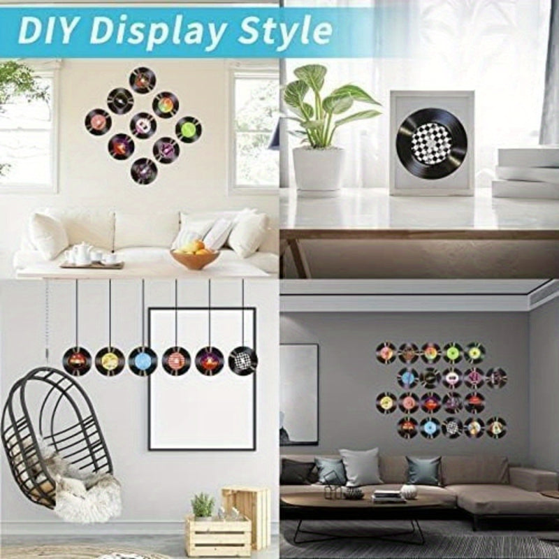 Decoración de Discos de Vinilo en Blanco (Material Cartón), Decoración de Discos de Vinilo