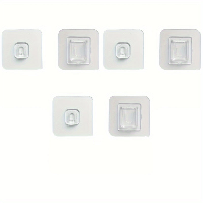 2/6/10pcs Pegatinas De Doble Cara Removibles, Retenedor De Inserción De Fila, Hebilla De Tarjeta Femenina Transparente, Hebilla De Pared De Jaula De Palillos, Gancho De Hebilla Femenina De Baño, Gancho Sin Perforación, Disponible En Cocina, Disponible En