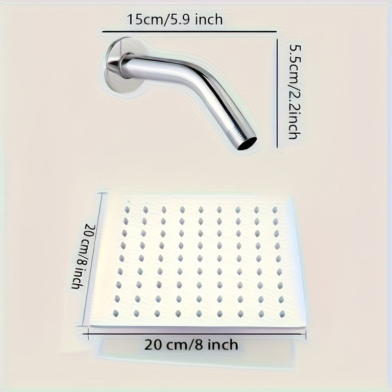 Juego de Ducha de Acero Inoxidable con Barra Larga - Rociado de Lujo a Presión Alta para una Experiencia Imparable, Diseño Cuadrado y Ahorro de Agua, Mejora Estilosa para tu Baño