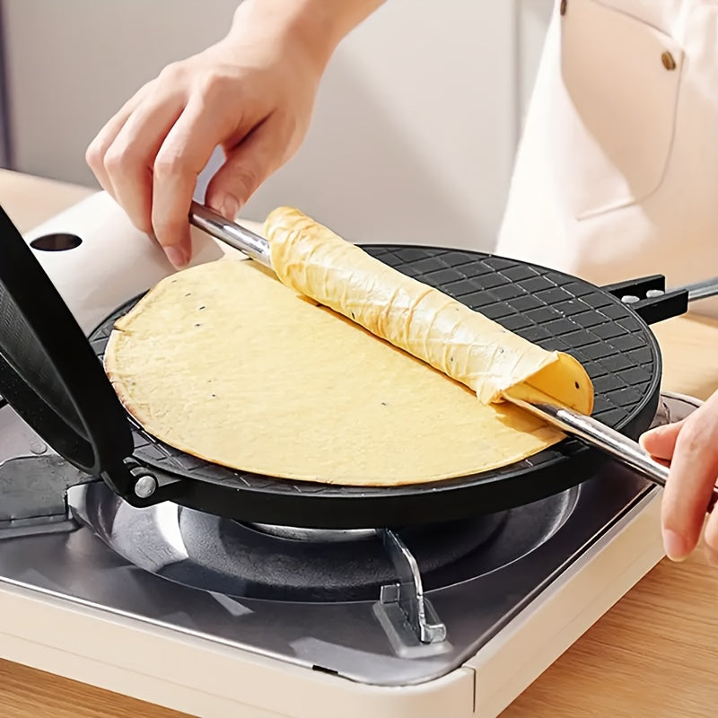 SHAON 1pc Sartén para Waffles de Mango Largo Antiadherente - Resistente a Arañazos y Óxido, Ideal para Cones de Helado DIY, Gofres, Pasteles - Fácil de Limpiar, Adecuado para Cocinas Domésticas y Comerciales, Equipo de Cocina Moderno, Superficie Easyclea