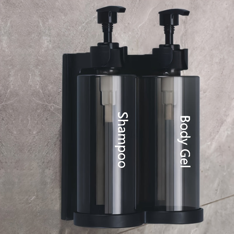 Dispensador de Jabón de Pared, Bomba Dispensadora de Jabón, Material Plástico, Apto para Champú, Acondicionador de Cabello, Gel de Ducha, Ideal para Baños de Hotel, Organizador de Almacenamiento para Ducha Doméstica