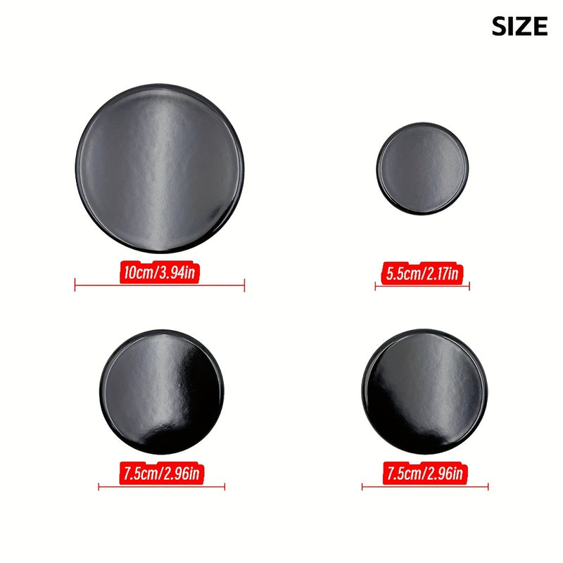 Juego de 4 Tapas para Quemadores, Compatibles con Estufas de Gas Incorporadas SABAF - Incluye 1 pieza de 55mm, 2 piezas de 75mm y 1 pieza de 100mm