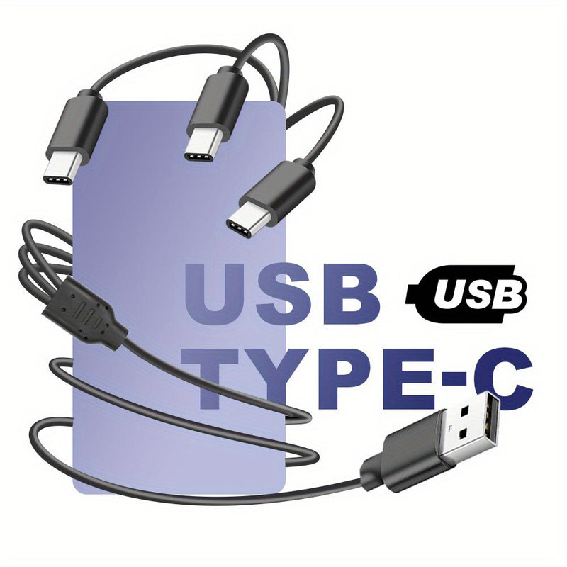Cable de Datos Cargador 3-en-1, USB A a Tipo-C 3 Multifuncional, Compatible con Teléfonos Móviles/Android y Más