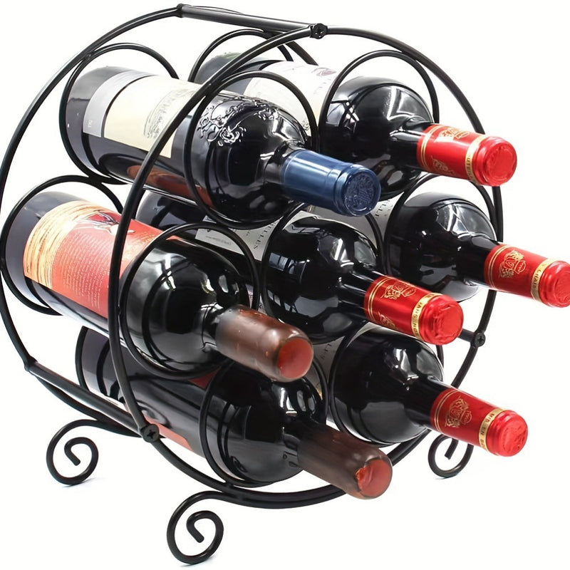 Soporte para Vino de Hierro al Estilo Europeo Elegante - Soporte Decorativo de Mesa para Múltiples Botellas, Diseño Metálico Resistente para Decoración del Hogar y Almacenamiento de Vinos