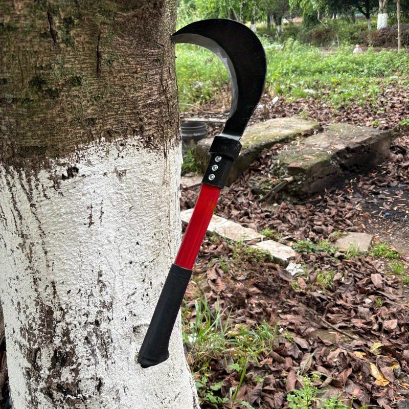 Guadaña de Acero Curvado Reforzada para Corte de Hierba, Tala de Bambú y Recolección de Jade Artificial - Herramienta Esencial para Jardinería y Poda